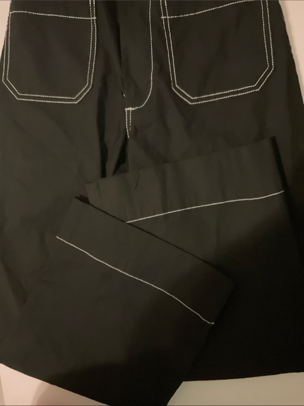 NWT Anthropologie Maeve Colette Crop Wide Leg Pants Black Contrast Stitch 28 - Picture 9 of 10